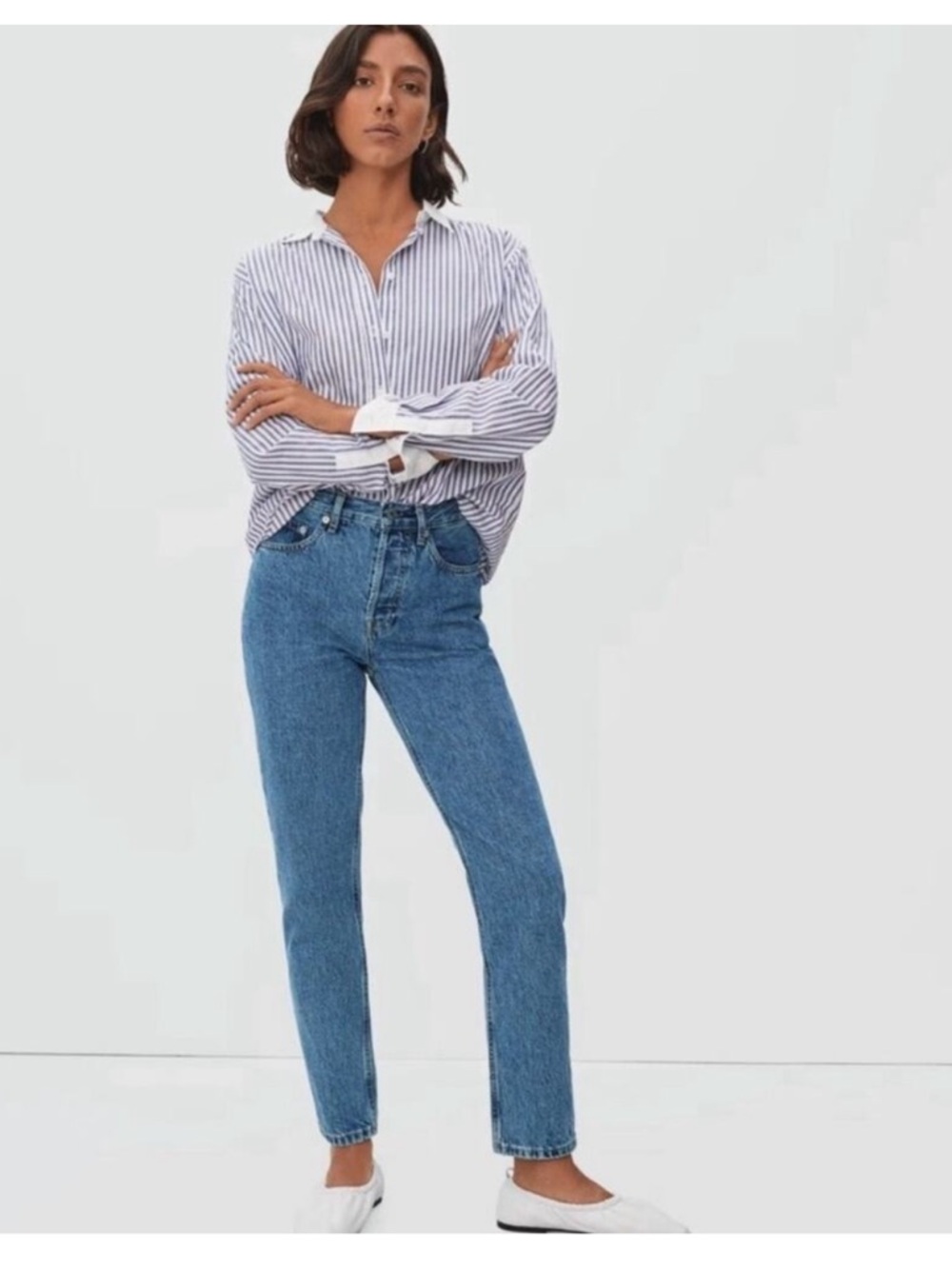 Everlane The 90's Cheeky Jeans Women's 27 Ankle Button Fly High Rise Gorpcore